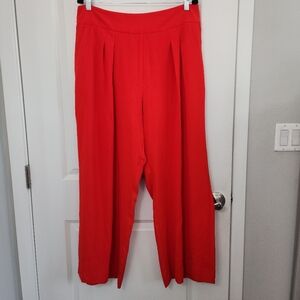 Nine West Vibrant Red Wide Leg Pants Size Xlarge